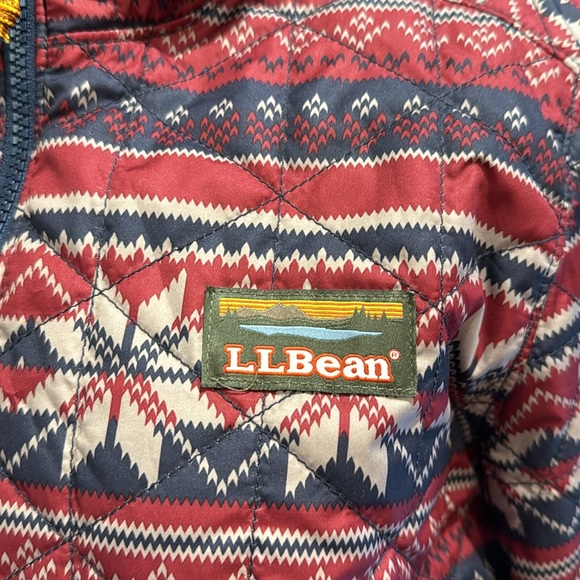 LL Bean Primaloft Hooded 3/4 zip puffer - Picture 2 of 7